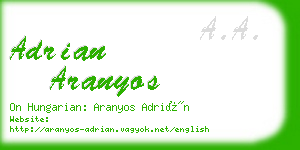 adrian aranyos business card